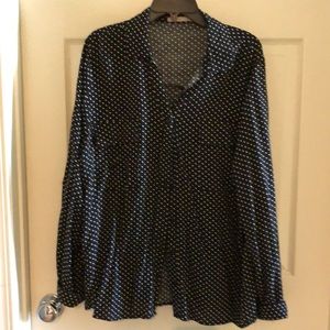 Woman Black and White Blouse